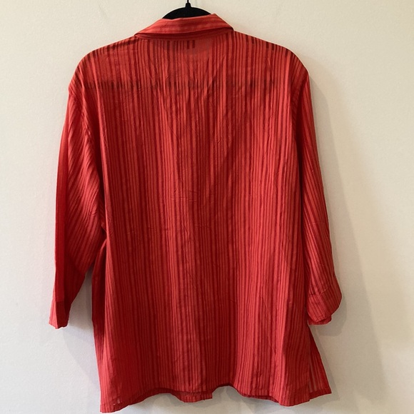 Additions by Chico’s red lightweight cotton blend button down top blouse XL - Picture 7 of 8